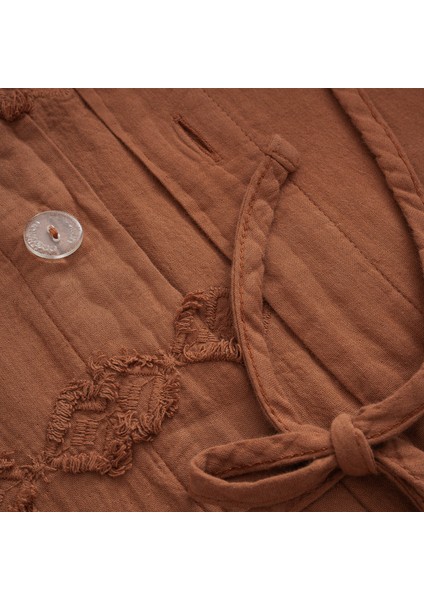 Sima Battal Boy Nevresim Takımı Organik Pamuk Müslin Brodeli Terra 240x220 cm fiyatları