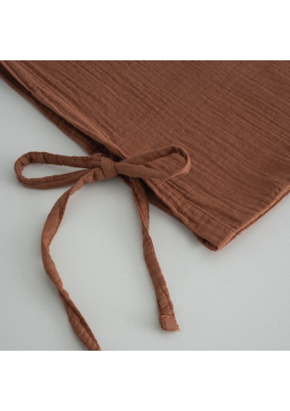 Sima Battal Boy Nevresim Takımı Organik Pamuk Müslin Brodeli Terra 240x220 cm