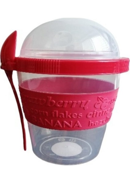 Kapaklı Kaşıklı Hazırla ve Çık Meyveli Yoğurt Kabı 500 ml ROYALEKS - AP - 9200
