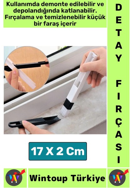 Ergonomik Elektronik Kapı Pencere Köşe Zor Nokta Çok Amaçlı Mini Detay Temizlik Fırçası Faraş 2 In 1