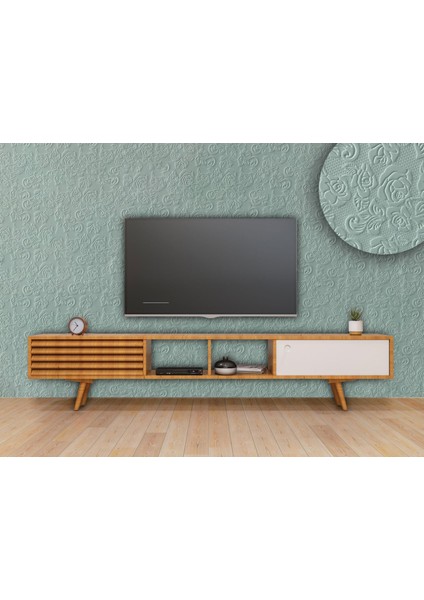 3D Duvar Paneli Boyanabilir Dekota 60X120 cm / Güllü Desenli 7'li Paket-5 M²