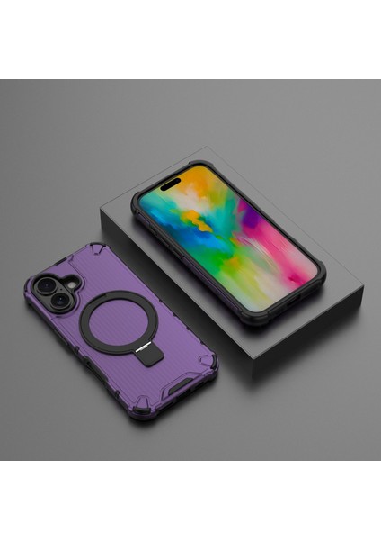 IPhone 16 Telefon Kılıfı, Manyetik Darbeye Dayanıklı Telefon Kılıfı Kapağı ve Halka Tutucu IPhone 16 (Yurt Dışından)