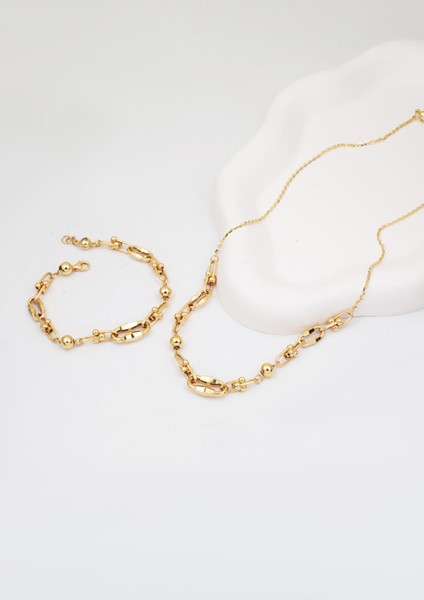 Tiffany Zincirli 14 Ayar Altın Kolye Bileklikli Set fiyatları