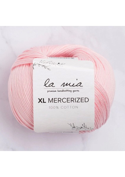La Mia Xl Mercerized Pembe El Örgü Ipi - 4 - 33760