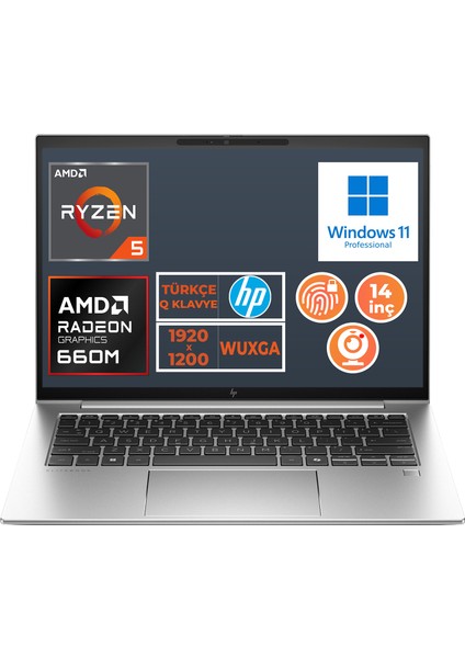 Elitebook 845 G9 Ryzen 5 6600U 40GB 512GB SSD 14" Wuxga W11P Taşınabilir Bilgisayar 5Z6L9EA 006
