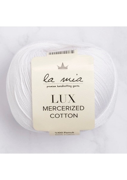 La Mia Lux Mercerized Cotton Beyaz El Örgü Ipi - 2 - 33742