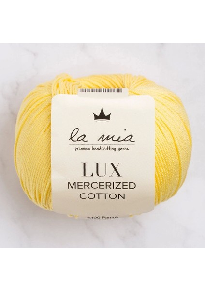 La Mia Lux Mercerized Cotton Sarı El Örgü Ipi - 177 - 33753