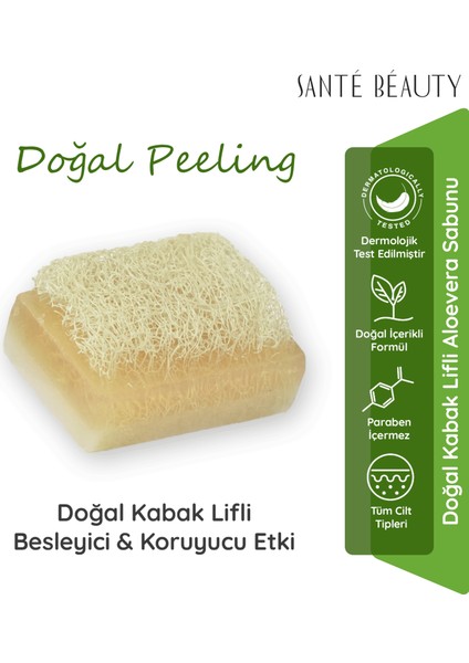 Doğal Peeling Kabak Lifli Aloevera Özlü Katı El Yüz & Vücut Yıkama & Bakım Sabunu 150 gr