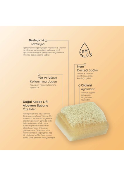 Doğal Peeling Kabak Lifli Aloevera Özlü Katı El Yüz & Vücut Yıkama & Bakım Sabunu 150 gr fiyatları