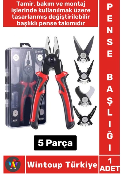Ergonomik Montaj Bakım Tamir Çok Fonksiyonlu Kolay Yaylı Sistem Kaymaz Tak Çıkar 5 Başlık Pense Seti