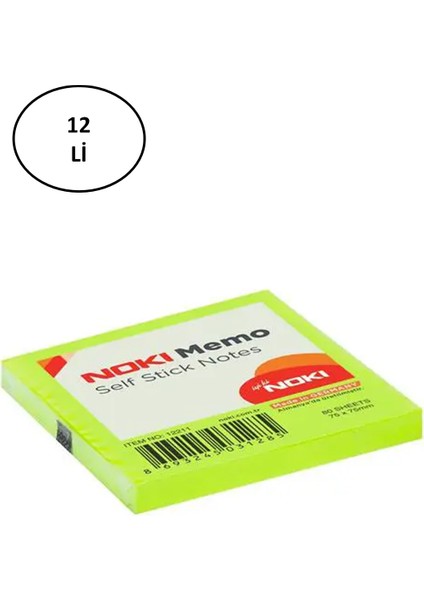 Memo 12211 Yapışkanlı Not Kağıdı 75 x 75 mm 80 Yaprak