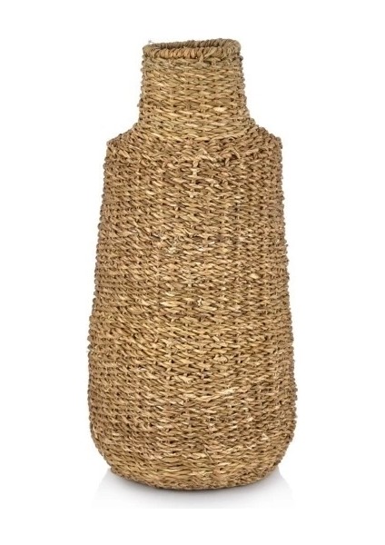 Dekoratif Hasır Kalık Vazo Saksılık 60 cm