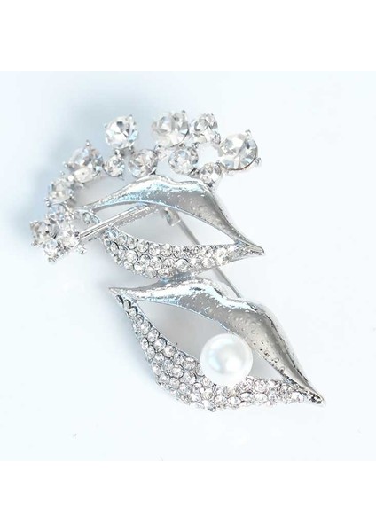 Zirkon Taşlı Metal Broş