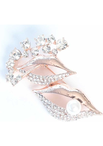 Zirkon Taşlı Metal Broş