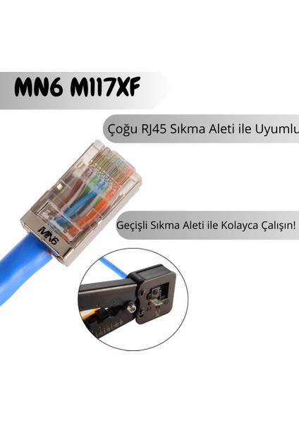 M117XF Cat6 JACK/1000 Adet-Metal Ez/yeni Nesil RJ45 Cat6-8p/8c Açık Uçlu/cat6 Konnektör modelleri