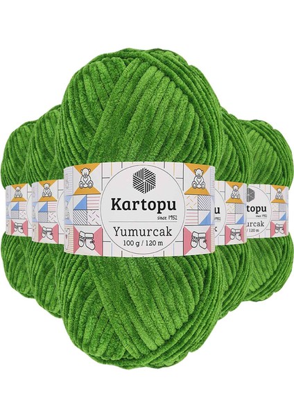 5 Adet Yumurcak Kadife El Örgü Ipi Yeşil K469