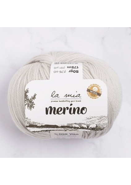 La Mia Merino Açık Gri El Örgü Ipi - L047 - 33782