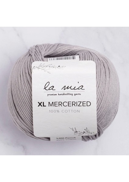 La Mia Xl Mercerized Gri El Örgü Ipi - 232 - 33774