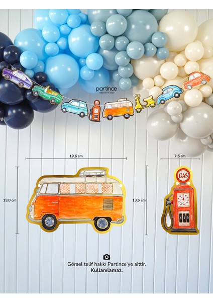 3 Parça Klasik Arabalar Tema Pasta Süsü Cake Topper Banner ve 6 Adet Metalik Gold Mum Doğum Günü Süsleme Parti Seti indirimleri