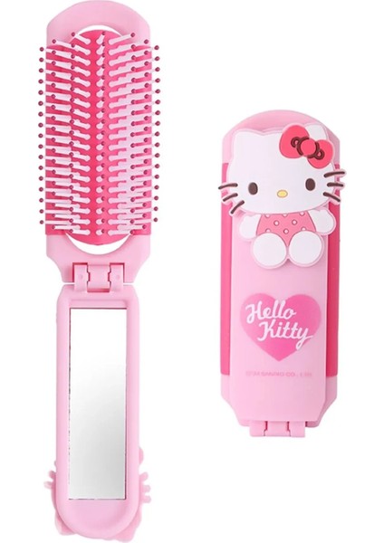 Sanrio Lisanslı Dikdörtgen Katlanır Ayna Tarak Hello Kitty