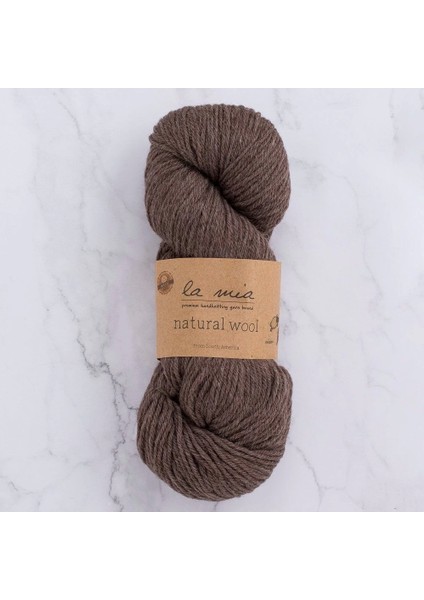 La Mia Natural Wool Koyu Kahverengi El Örgü Ipi - H6 - 33603