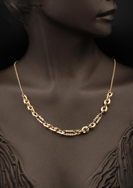 Dorika Halkalı 14 Ayar Altın Bileklik Kolye Ikili Set modelleri