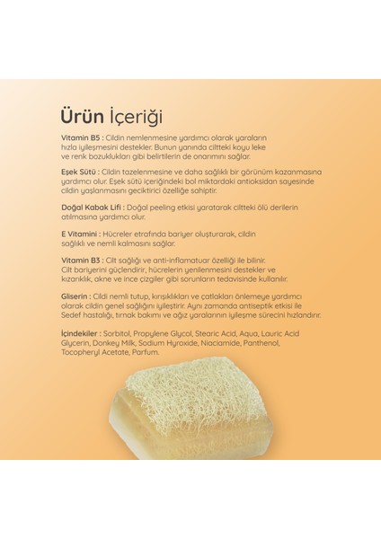 Doğal Peeling Kabak Lifli Eşek Sütlü Katı El Yüz & Vücut Yıkama & Bakım Sabunu 150 gr modelleri