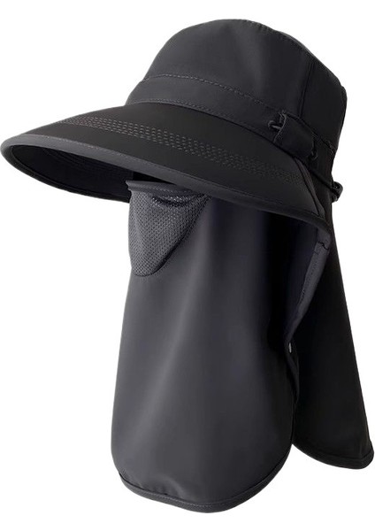 Güneş Koruma Ördek Gagalı Şapka Nefes Alabilen Maske Yaz Trendi Moda Büyük Siperlikli Içi Boş Silindir Şapka (Yurt Dışından)