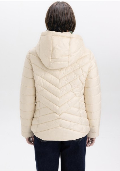 Su Geçirmez Hafif Şişme Mont Kapüşonlu Kapitoneli Fermuarlı Cepli Basic Düz Mevsimlik B2030AX24SP