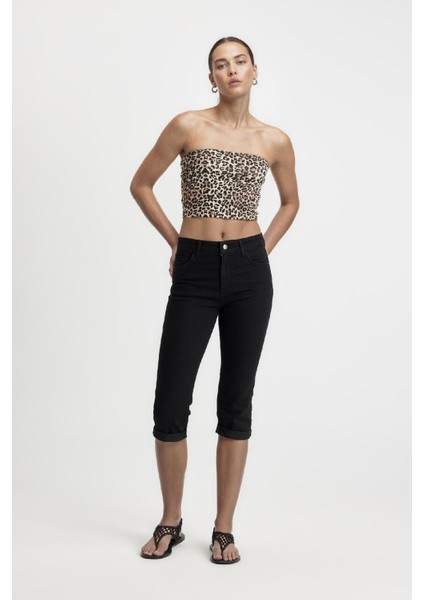 Yüksek Bel Jean Kapri B9177AX24SM