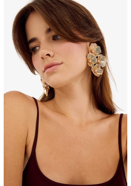 Kadın Çiçekli Küpe E8051AXNS