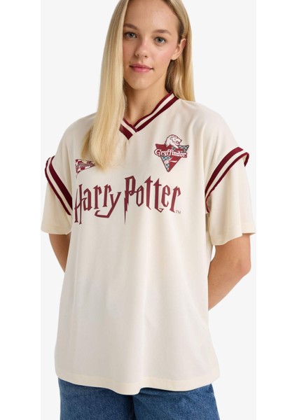 Coool Harry Potter Oversize Geniş Kalıp V Yaka Kısa Kollu Tişört indirimleri