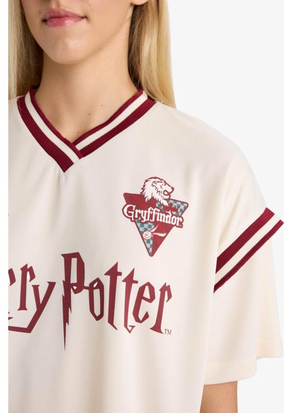 Coool Harry Potter Oversize Geniş Kalıp V Yaka Kısa Kollu Tişört