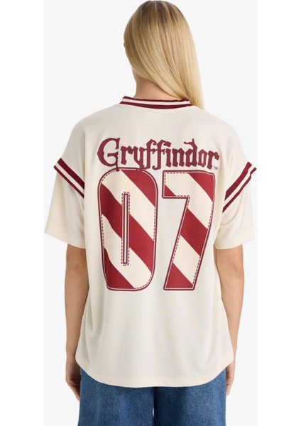 Coool Harry Potter Oversize Geniş Kalıp V Yaka Kısa Kollu Tişört