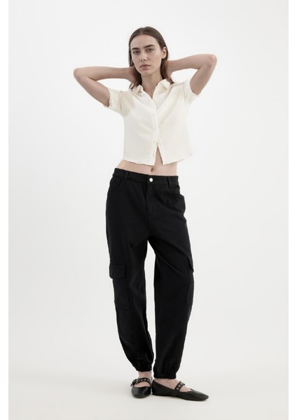 Coool Jogger Gabardin Pantolon Normal Bel Basic Düz Kargo Cepli B0454AX24AU fiyatları