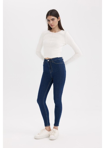 Jegging Yüksek Bel Bilek Boy Dar Paça Basic Düz Jean Pantolon modelleri