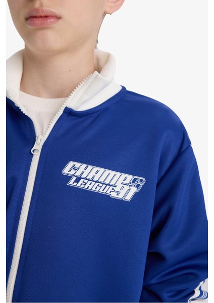 Erkek Çocuk Baskılı Fermuarlı Sweatshirt F1966A825AU