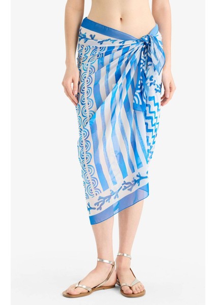 Desenli Şifon Pareo-Fall in Love D0966AX25HS fırsatları