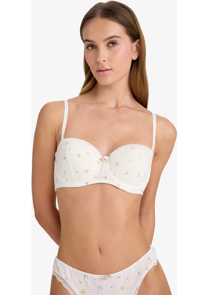 Dantel Detaylı Kaplı Pedsiz Balenli Balkonet Sütyen F6140AX25AU fırsatları