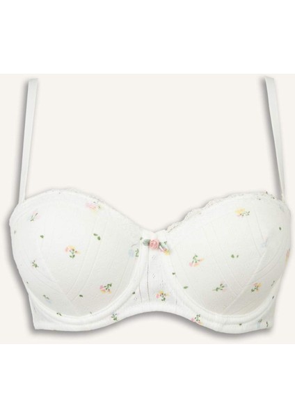 Dantel Detaylı Kaplı Pedsiz Balenli Balkonet Sütyen F6140AX25AU