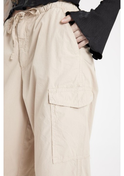 Coool Paraşüt Poplin Pantolon Basic Düz Cepli Beli Lastikli A6266AX24AU
