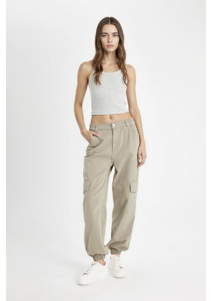 Coool Gabardin Jogger Pantolon Normal Bel Basic Düz Kargo Cepli B0454AX24AU
