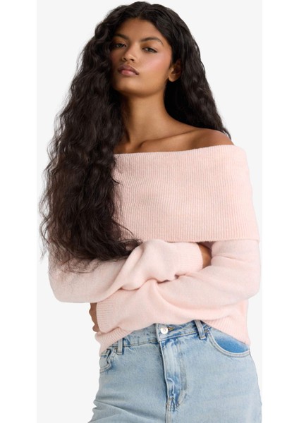 Regular Fit Açık Omuz Triko Kazak F3029AX25WN fırsatları