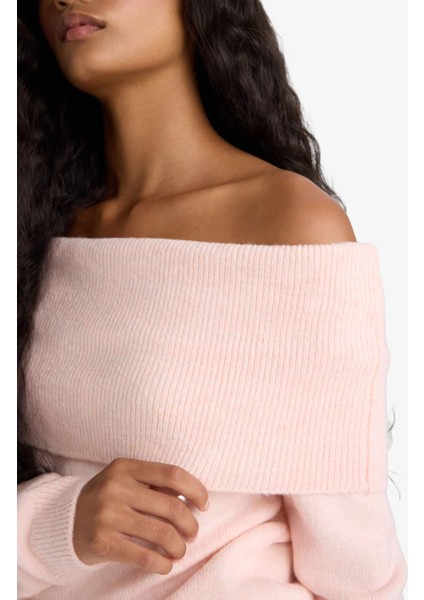 Regular Fit Açık Omuz Triko Kazak F3029AX25WN indirimleri