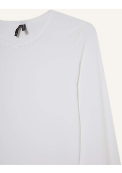 Slim Fit Dar Kesim Bisiklet Yaka Basic Düz Uzun Kollu Tişört D3756AX25AU