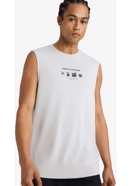 Fit Boxy Fit Hızlı Kuruyan Nefes Alabilen Esnek Kumaş Baskılı Bisiklet Yaka Sporcu Atlet E7517AX25AU