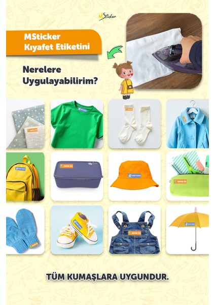 Kıyafet Etiketi - Okul Kıyafetlerine Kişiye Özel 30 Saniyede Kolay Uygulama Yıkanabilir -Trabzonspor fiyatları