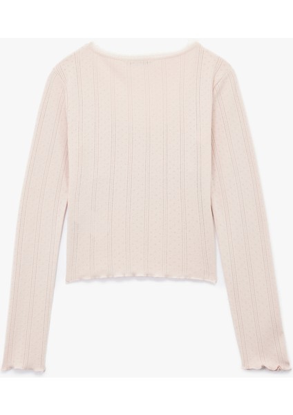 Pamuklu Uzun Kollu U Yaka Crop Pijama Üstü fiyatları