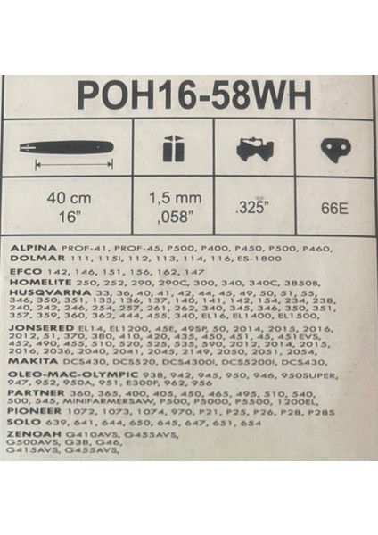 Motorlu Testere 3/25 33 Diş Pala Kılavuz Set Dolmar Uyumlu 111 115 112 114 116 Es 1800 Modellere Uyumlu fiyatları