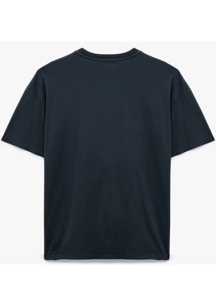 Kısa Kollu Bisiklet Yaka Pamuklu Baskılı Oversize Tişört fiyatları